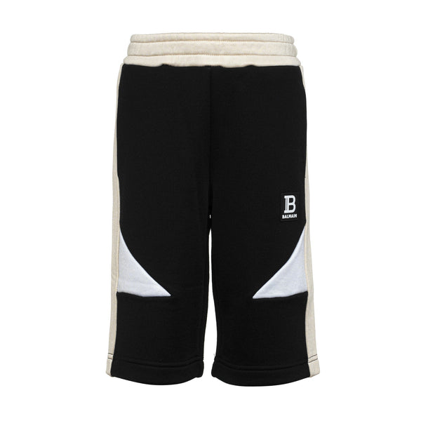 BM Black Colorblock Logo Shorts