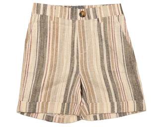 BT Nougat Linen Striped Shorts