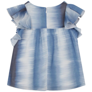 CL Blue Tie Dye Striped Blouse