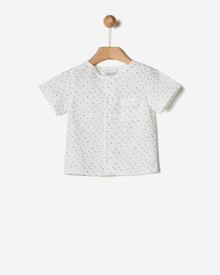 Mao White Allover Feathers Shirt