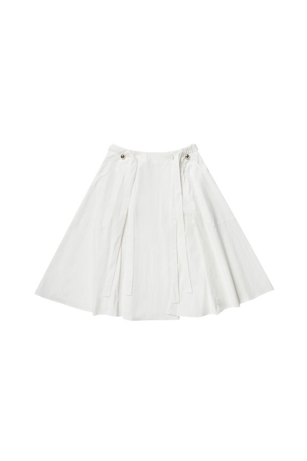 EOE White Button Skirt