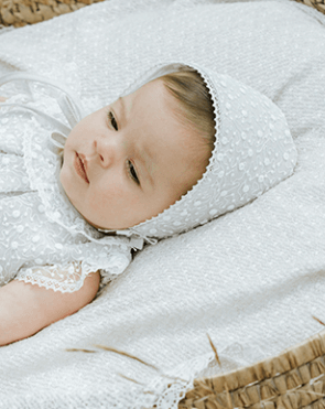 Natural Lace Trim Bonnet