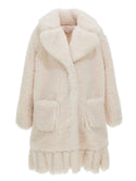 ML Ivory Plush Coat w/Fringes