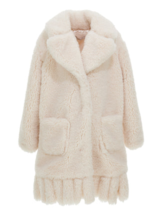 ML Ivory Plush Coat w/Fringes