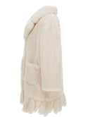 ML Ivory Plush Coat w/Fringes