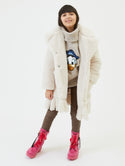 ML Ivory Plush Coat w/Fringes