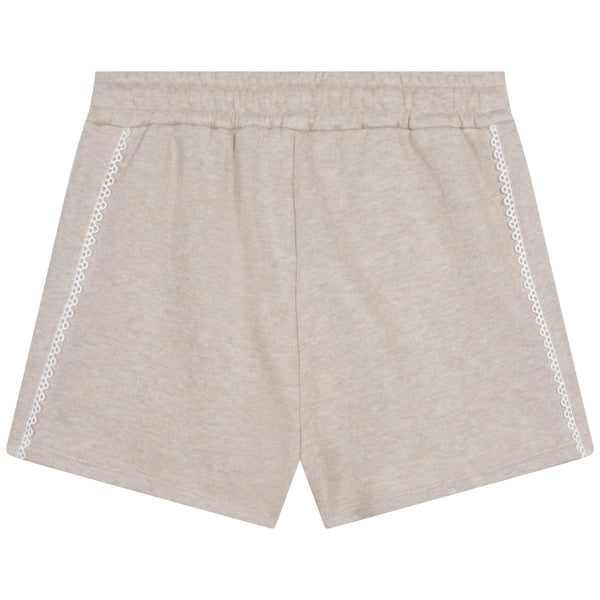 CL Beige Lace Trim Shorts