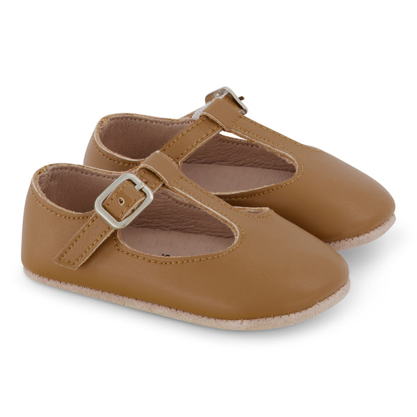 ZK Nutmeg Classic Leather T-Strap Soft Sole