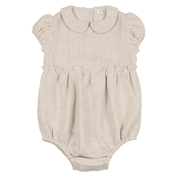 CCB Oatmeal Woven Collared Romper