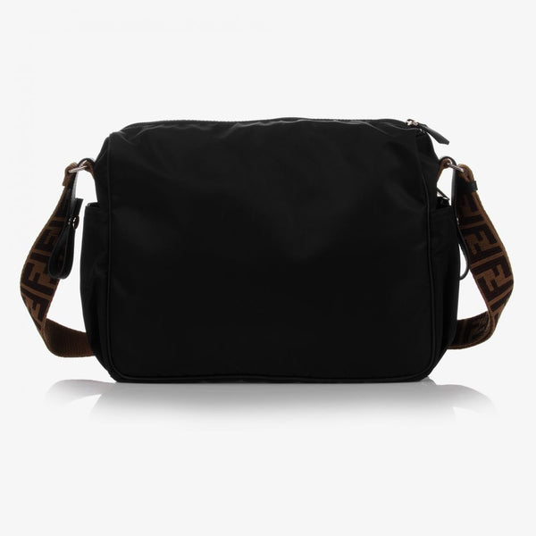F Black Brown Logo Diaper Bag