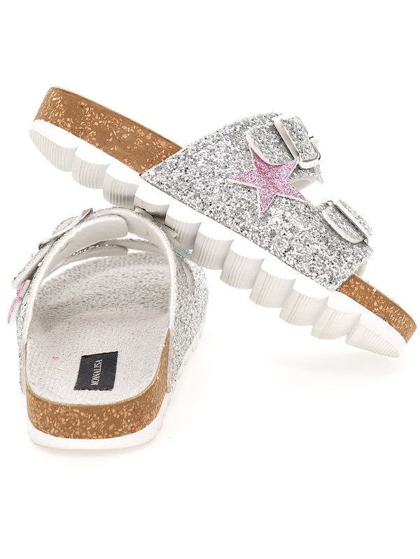 ML Silver Glitter Star Sandals