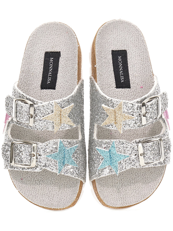ML Silver Glitter Star Sandals