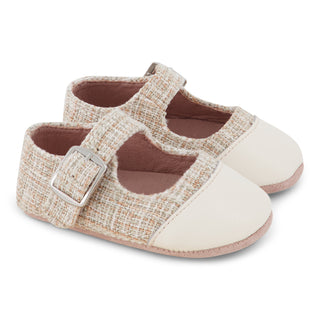 ZK Ivory Leather Tip Mary Jane Soft Sole