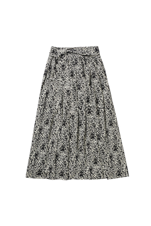 EOE Black w/Ivory Floral Maxi Skirt