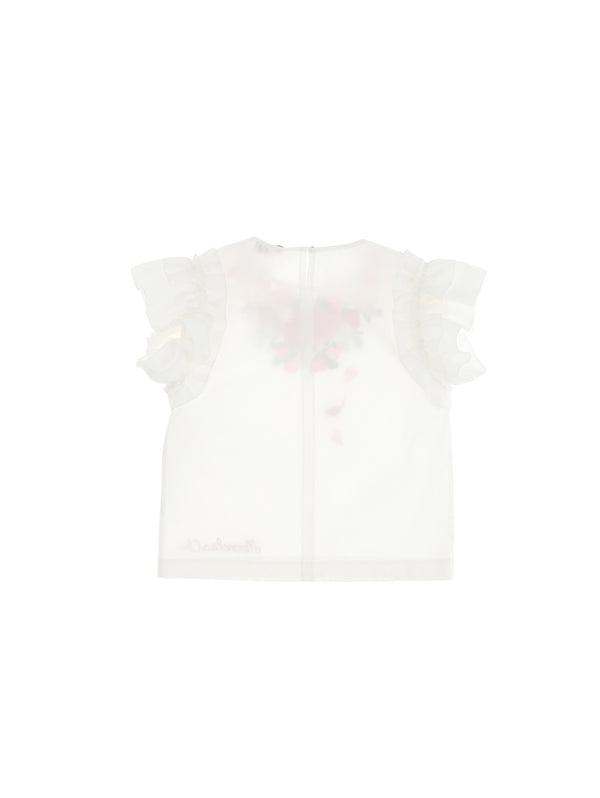 White Shirt with Floral Detail
