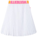 White Lurex Pleated Midi Skirt