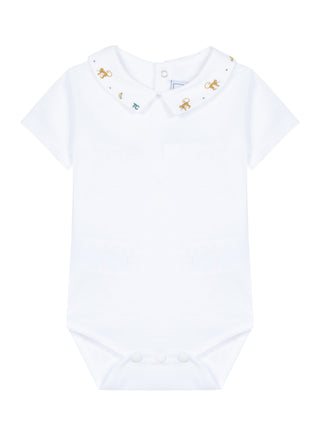 White Onesie with Peter Pan Collar