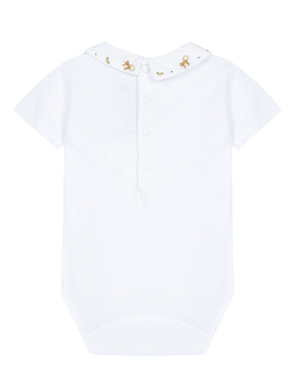 White Onesie with Peter Pan Collar