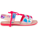 White Iridescent Sandals with Rope Tie
