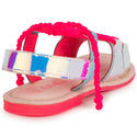 White Iridescent Sandals with Rope Tie