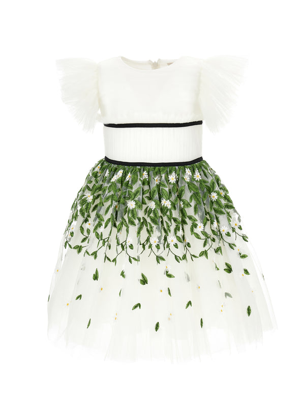 ML Embroidered Daisy Leaves Party Dress | The Red Balloon ML Embroidered Daisy Leaves Party Dress | The Red Balloon