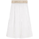 KL White Pleated Logo Skirt