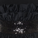 Black Gathered Taffeta Party Dress
