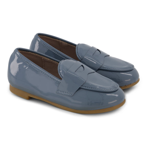 ZK Marlin Blue Patent Penny Loafer Hard Sole