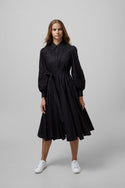 EOE Black Embroidery Shirt Dress