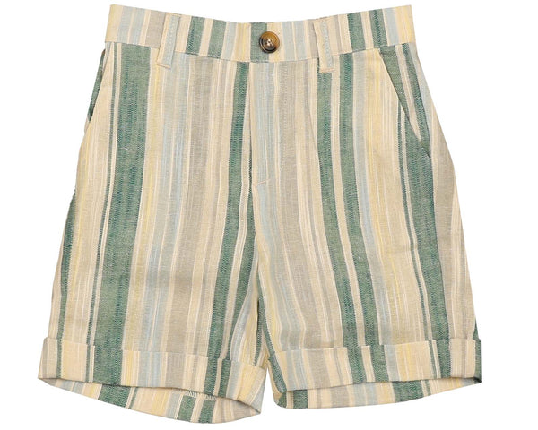 BT Duck Blue Linen Striped Shorts