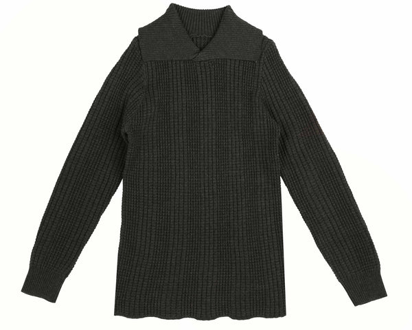 BT Charcoal Waffle Collared Top