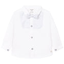 White Shirt with Striped Yolk Detail