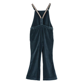 Elodie Teal Velvet Overalls