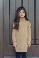 CCB Camel Ribbed Vneck Dress