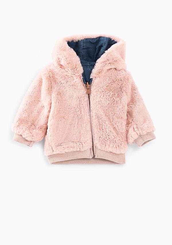 Pink Faux Fur Reversible Love Jacket