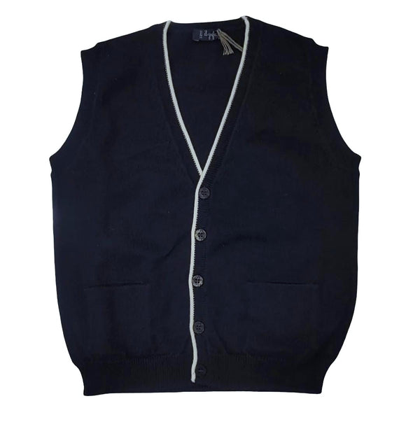 Navy/White Sweater Vest with Buttons