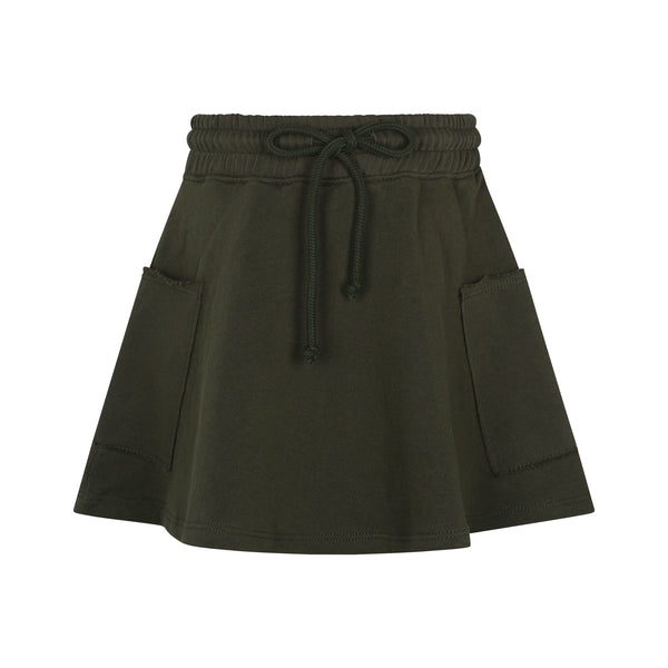 PAR Green French Terry Pocket Skirt