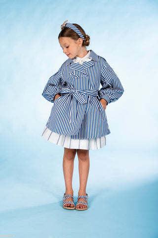 MMS Blue Stripe Trench Coat