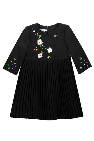 MMS Black Knit Button Dress