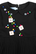 MMS Black Knit Button Dress