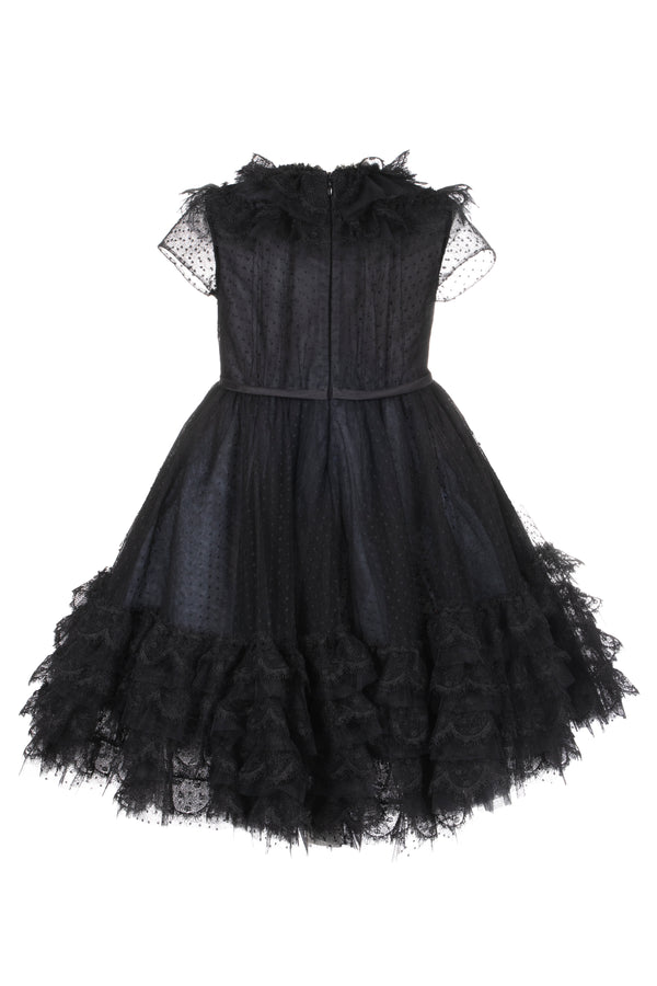 MCH Black Swiss Dot Tulle Gown