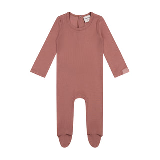 ZK Antique Rose Ribbed Footie
