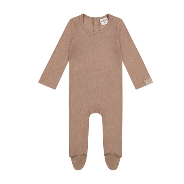ZK Taupe Ribbed Footie