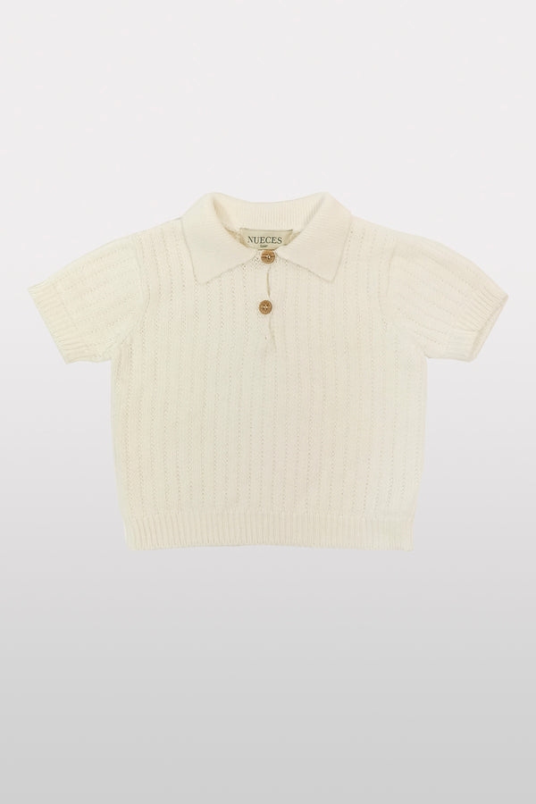NC Ivory Knit Polo Outfit
