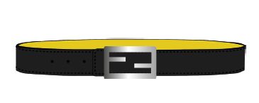 Black Yellow Reversible Logo Belt