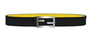 Black/Yellow Reversible Logo Belt