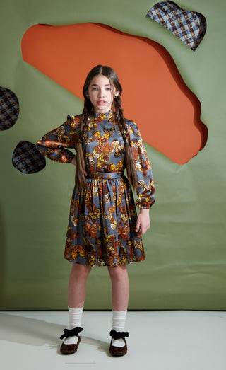 PL Grey/Orange Butterfly Skirt