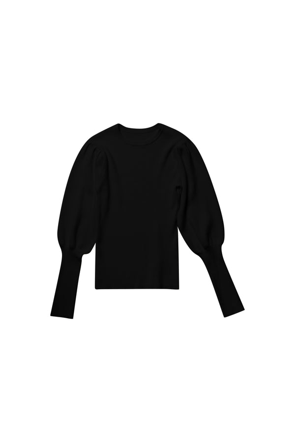 EOE Black Puff Sleeve Sweater