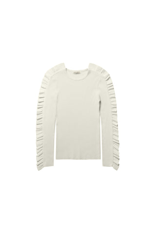EOE Ivory Sleeves Ruffle Sweater