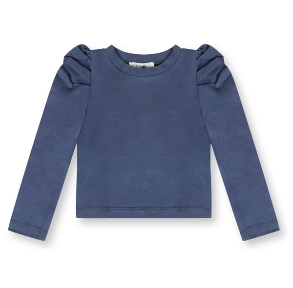 PCL Dilly Fiordaliso Blue Puff Sleeve Top